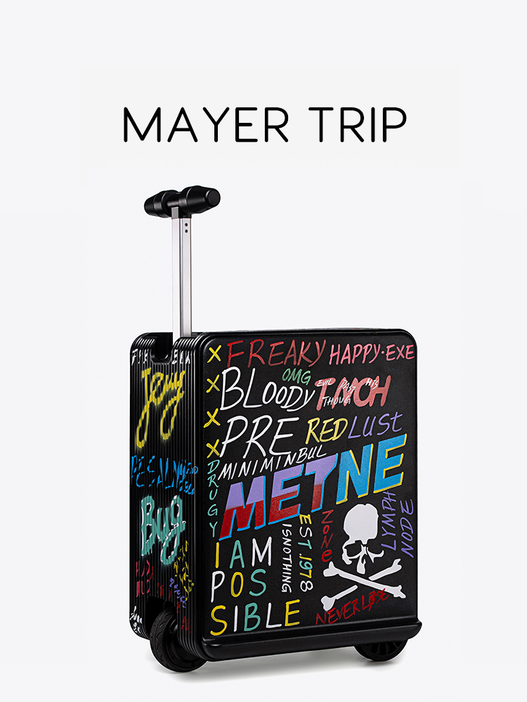 MAYER TRIP涂鸦轻便伸缩代步20寸电动行李箱骑行旅行可登机智能箱